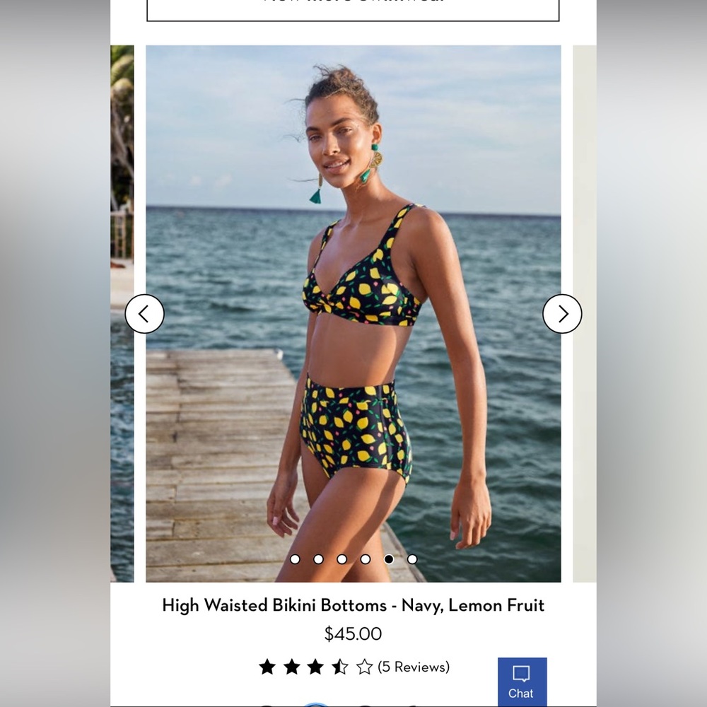 Boden Lemon Print Bikini Bottoms - Picture 7 of 7